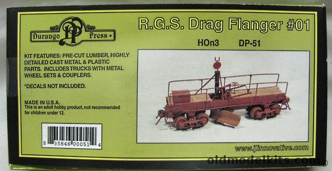 Durango Press HO RGS Drag Flanger 01 HOn3 Scale - Craftsman Kit, DP-51 plastic model kit